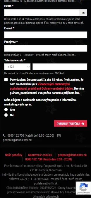 Vyplňte polia.