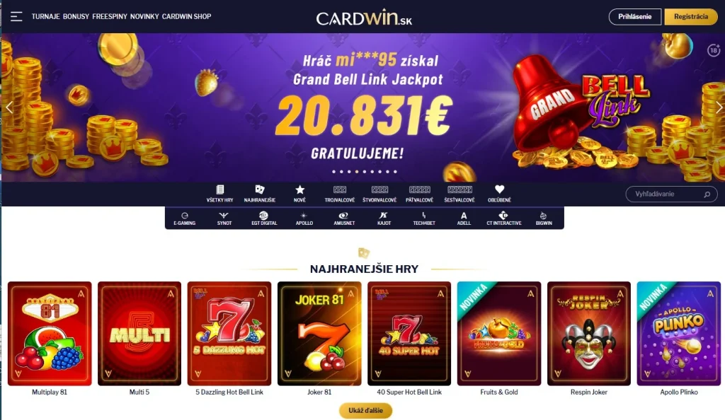 Bonusové ponuky v kasíne CardWin