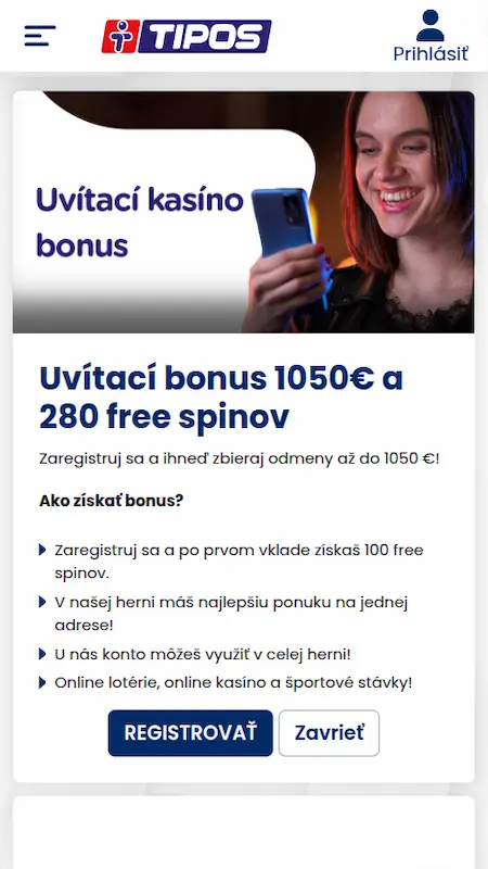 Kasíno eTipos Uvítací bonus