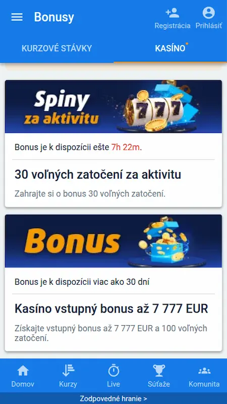 Spiny za aktivitu Tipsport