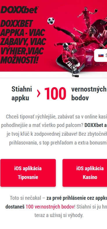 DOXXbet casino bonusy v mobilnej aplikácii