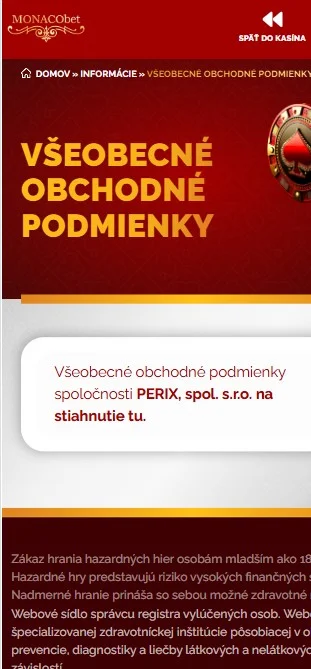 Prebehni si podmienky používania.