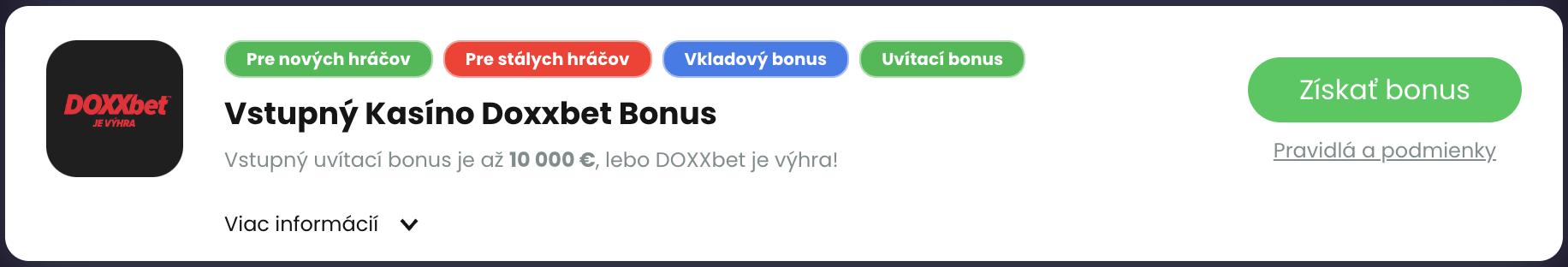 bonus doxxbet