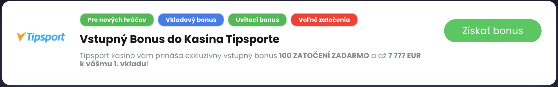 bonus tipsport