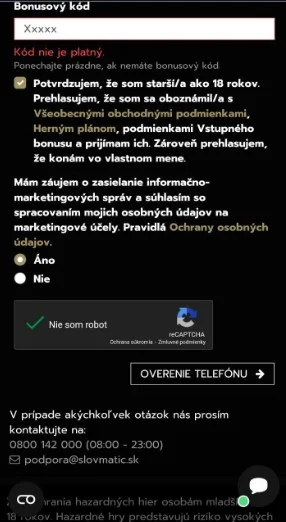 Potvrď podmienky používania.