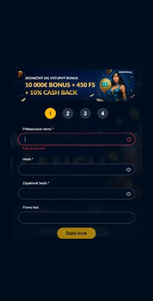 V druhom kroku doplň osobné údaje.