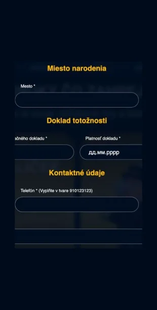 Vyplňte požadované informácie.