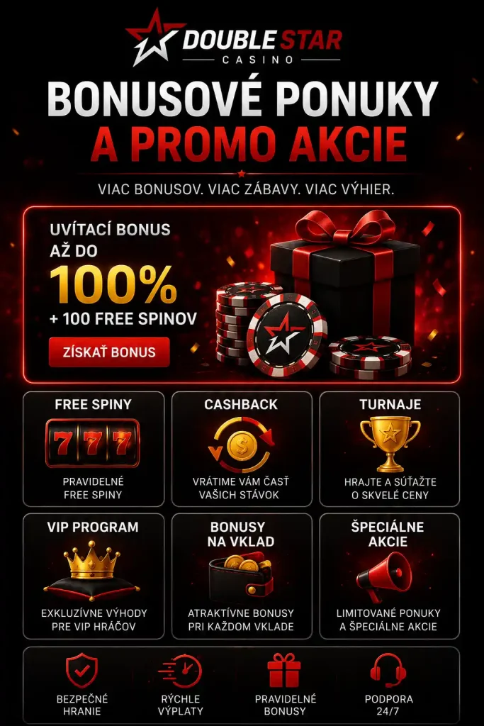 Bonusové ponuky a promo akcie v DoubleStar Casino