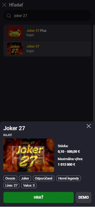 Otvorenie hry a ovládací panel.