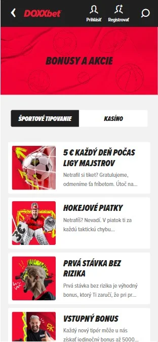 DOXXbet bonus za vklad na Slovensku