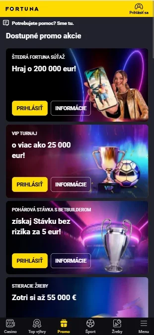 Bonus za vklad v kasíne Fortuna