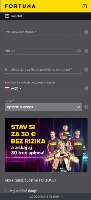 Vyplňte polia.