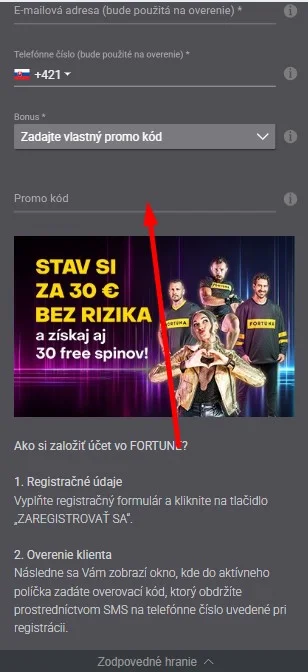 Odomknite pole pre kód.