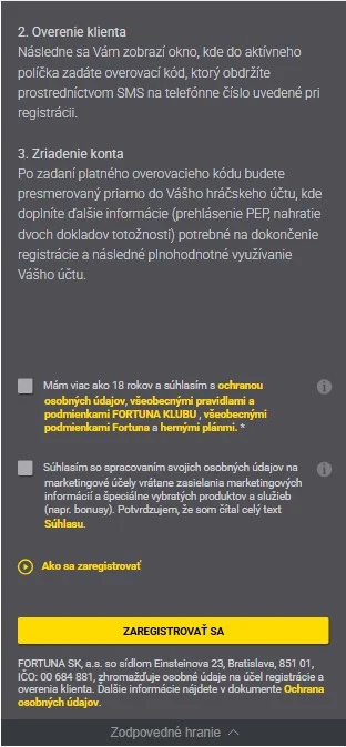 Potvrďte svoje kroky.