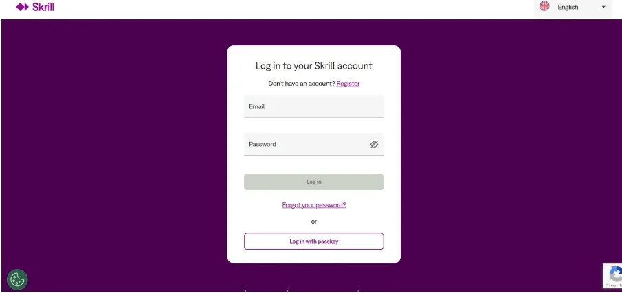 Prihláste sa do svojho účtu Skrill. 