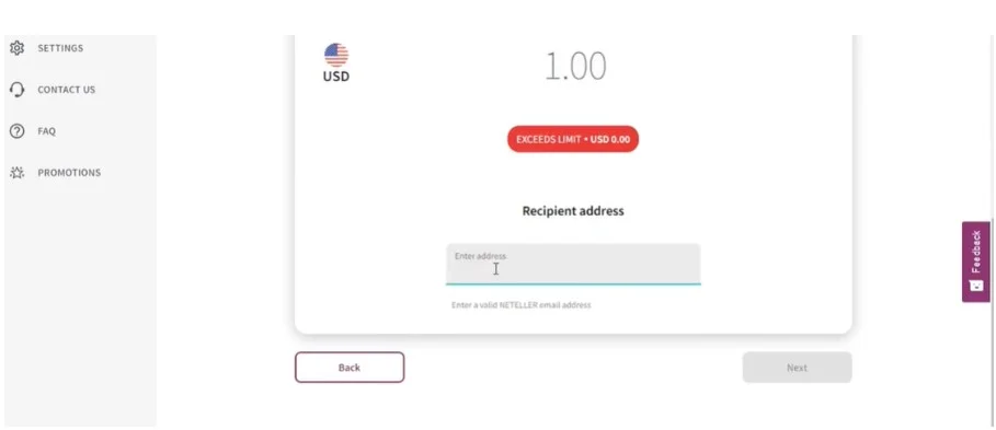 Zadajte e-mailovú adresu prepojenú s vaším účtom Neteller.