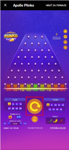 Klikni na tlačidlo “Drop”