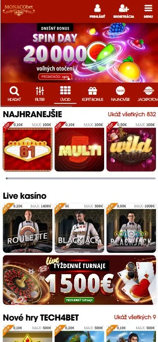 Prejdite na stránku Monacobet.
