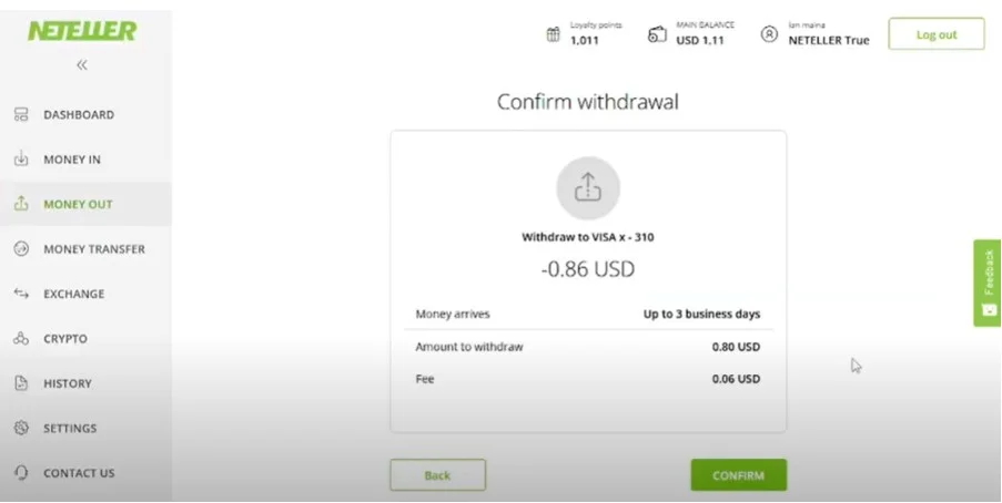 Potvrďte transakciu.