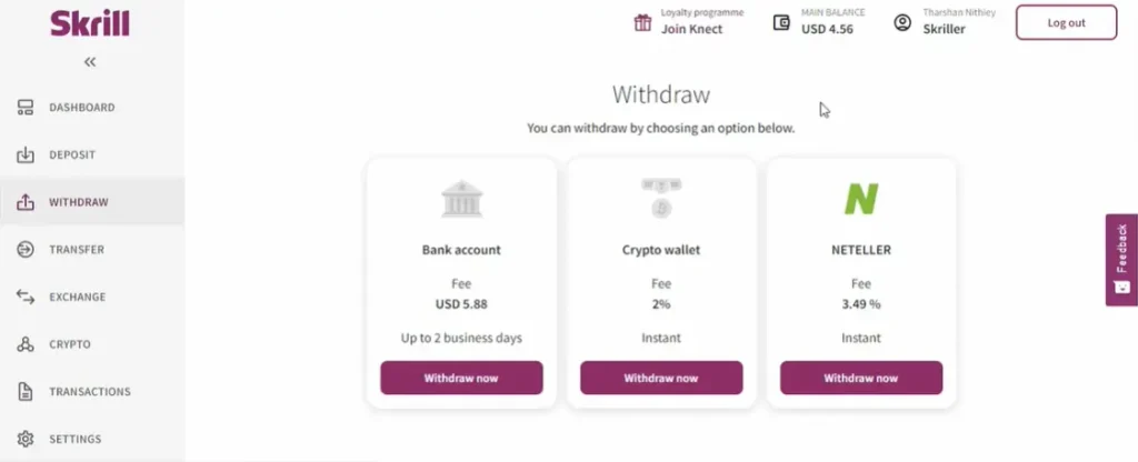 Skrill Withdraw