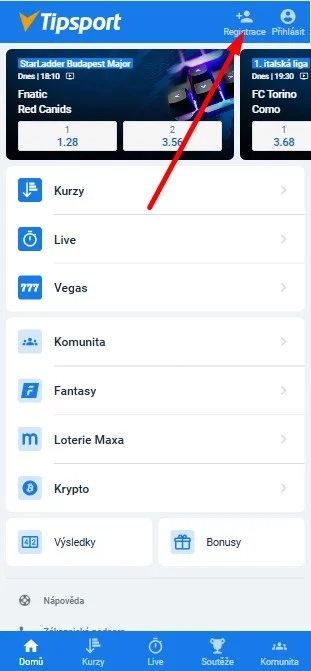 Začnite registráciu.