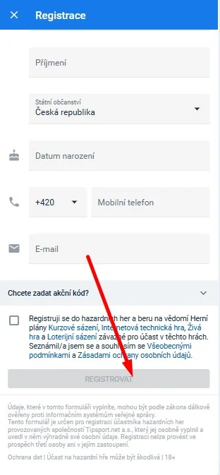 Dokončite registráciu.