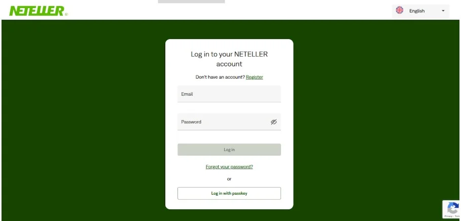 Prihláste sa do svojho účtu Neteller.