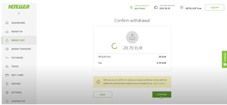 Potvrďte transakciu. 