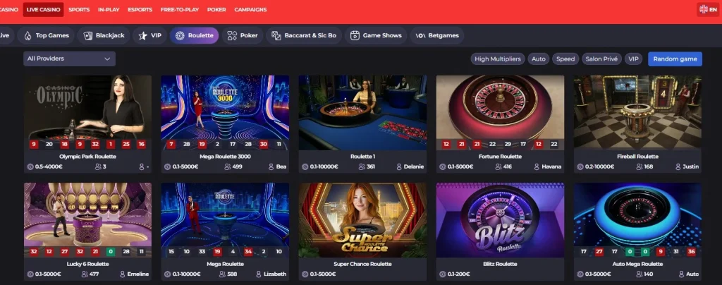 Ruleta v kasíne Olybet