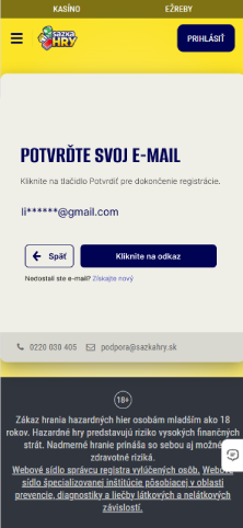 Dokončenie registrácie e-mailom