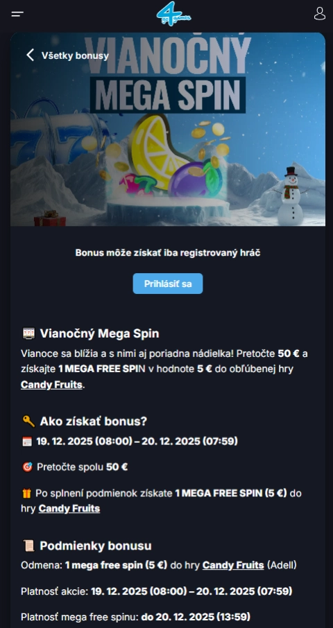 Exkluzívny Mega Spin