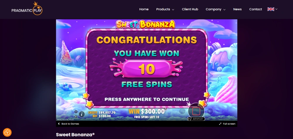 Free Spins sweet bonanza
