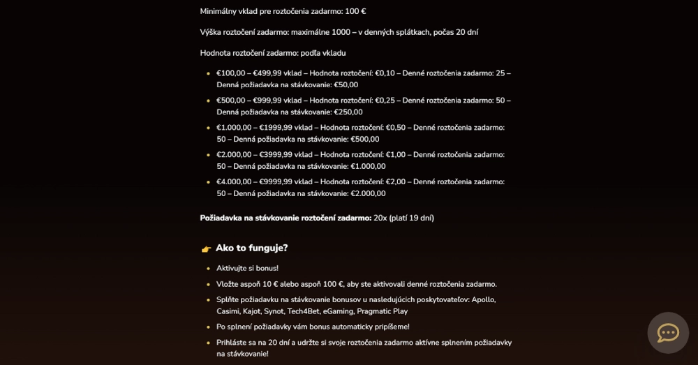 GameWorld Casino Roztočenia zadarmo