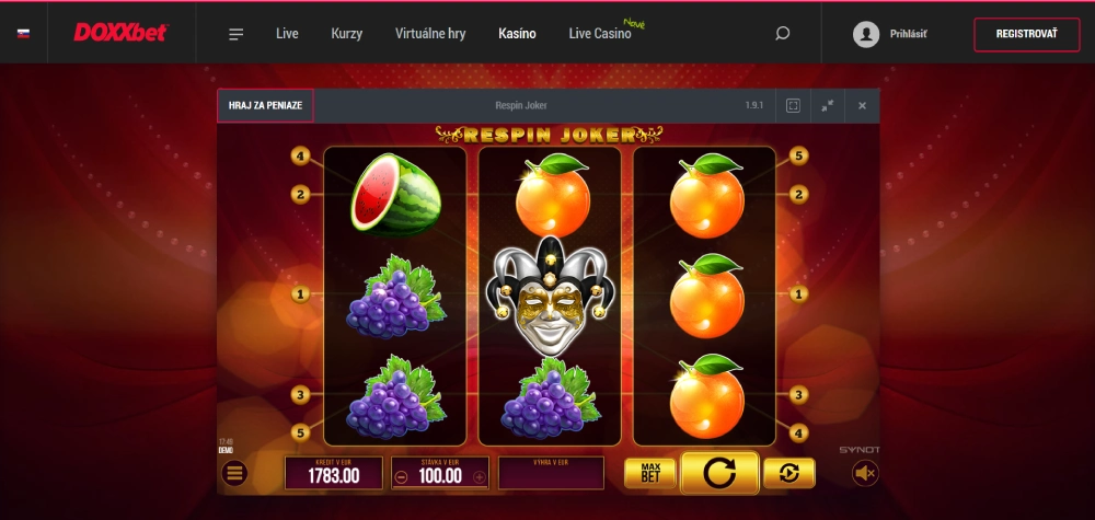 Legálne možnosti hrania Respin Joker