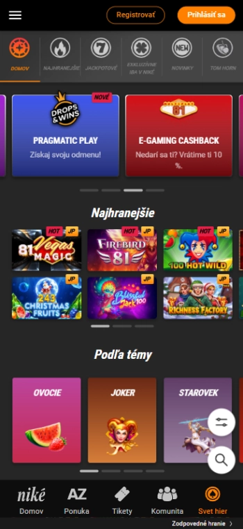 Niké s vkladom 5€