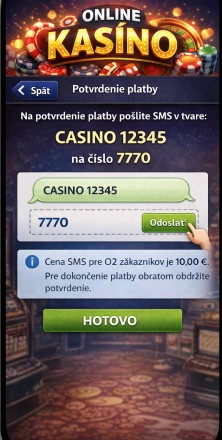 Potvrďte platbu cez SMS
