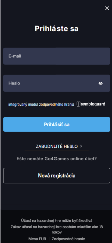 Prihlás sa do účtu Go4Games