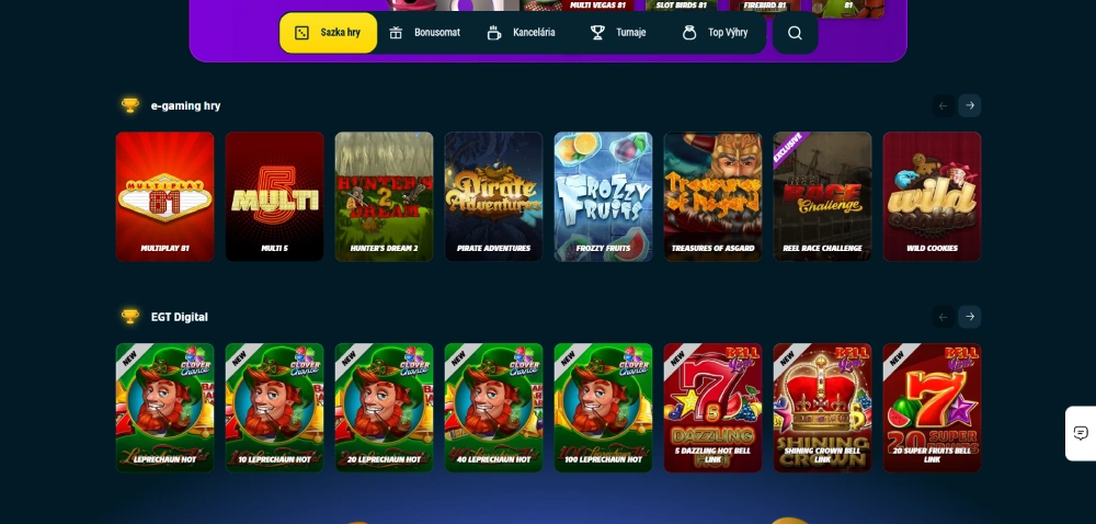 Stovky hier plus unikátne e-žreby a lotérie