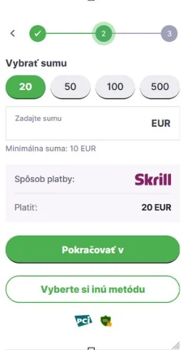 Realizácia minimálneho vkladu.