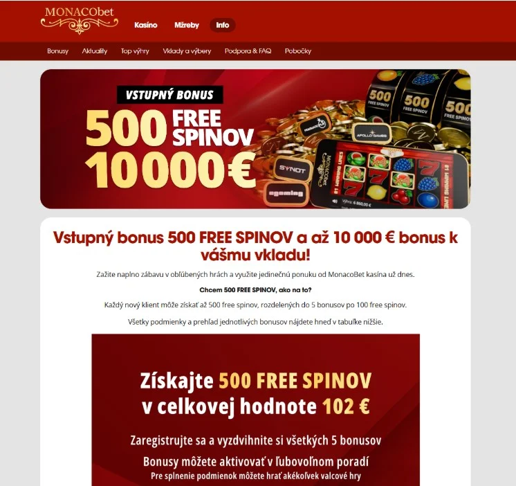 Promo kód Monacobet 